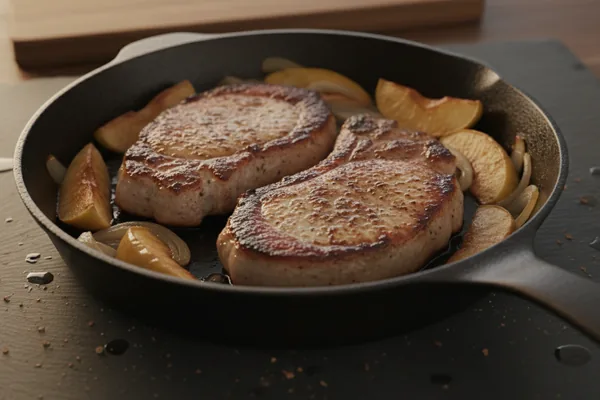 Cast Iron Pork Chops with Apples and Onion — Cast Iron
