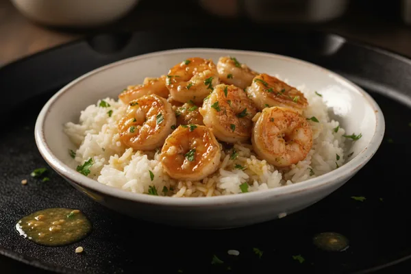 Garlic Butter Shrimp over Rice — Weeknight